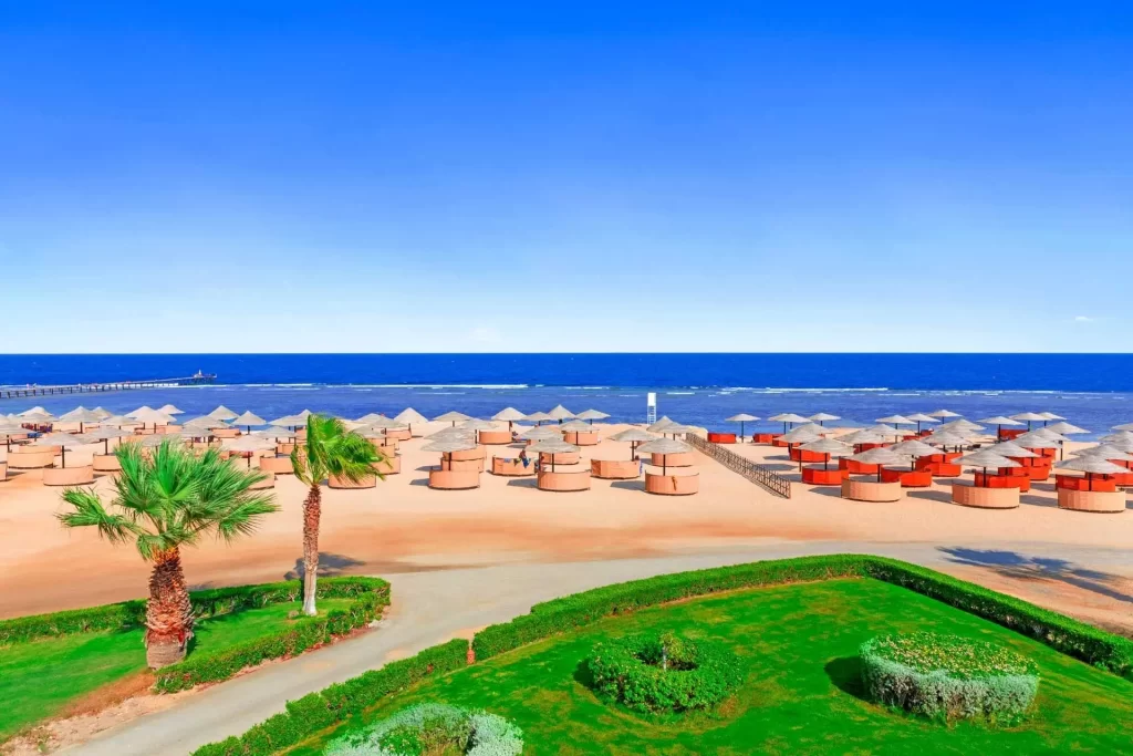 Pickalbatros Oasis Port Ghalib resort with its stunning beachfront and luxurious pools.